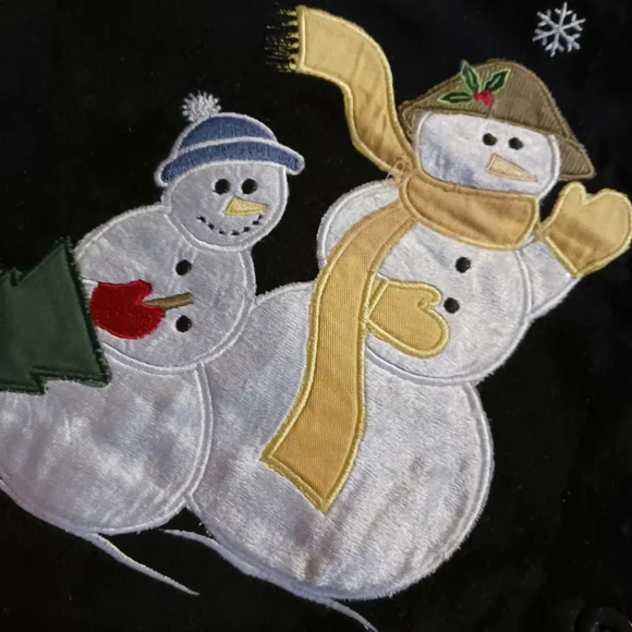 Black Velvet Snowman Vest One Size - Picture 2 of 4